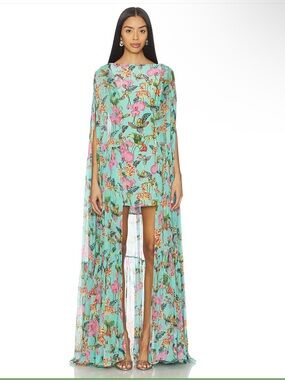 La Fuori - NWT - TEAL ORCHID BOUQUET DRESS - Medium